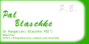 pal blaschke business card